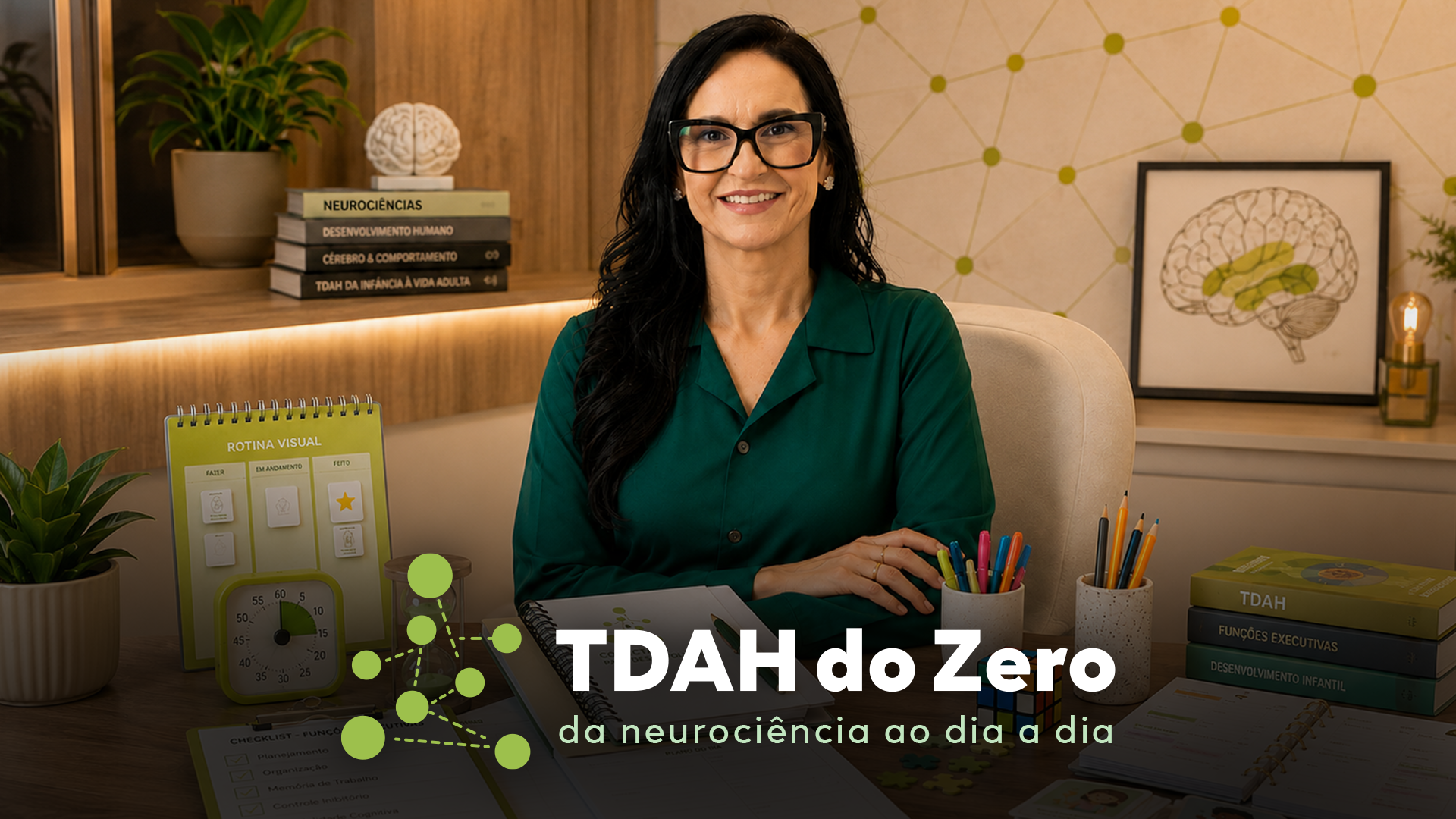 Capa do curso sobre TDAH da Dra. Núbia Rossetti